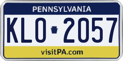 PA license plate KLO2057
