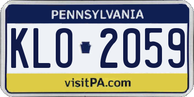 PA license plate KLO2059