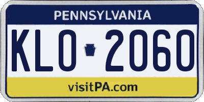 PA license plate KLO2060