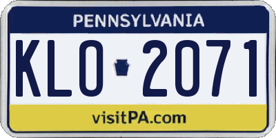 PA license plate KLO2071