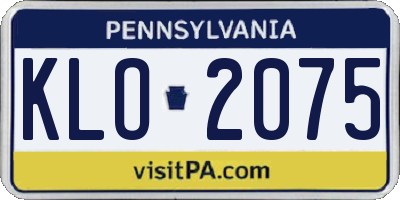 PA license plate KLO2075