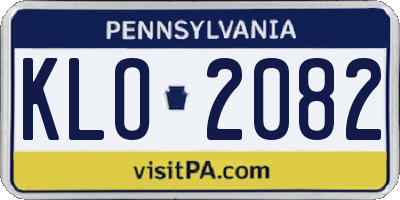 PA license plate KLO2082