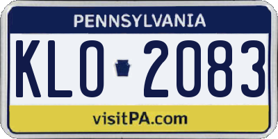 PA license plate KLO2083