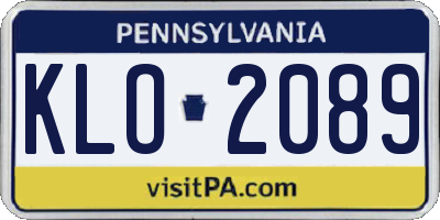 PA license plate KLO2089
