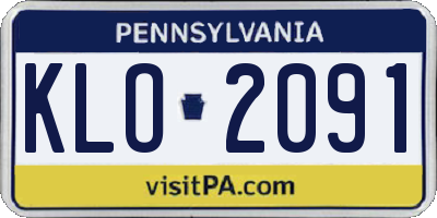PA license plate KLO2091