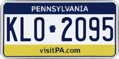 PA license plate KLO2095