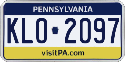 PA license plate KLO2097