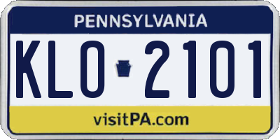 PA license plate KLO2101