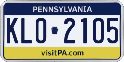PA license plate KLO2105