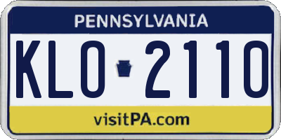 PA license plate KLO2110