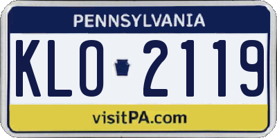 PA license plate KLO2119
