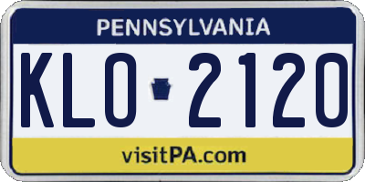 PA license plate KLO2120
