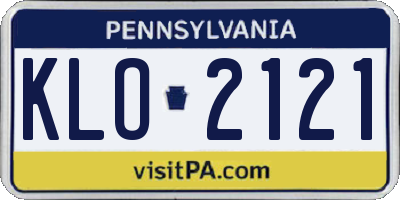 PA license plate KLO2121