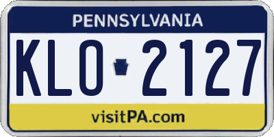 PA license plate KLO2127