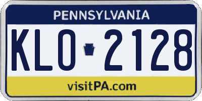PA license plate KLO2128