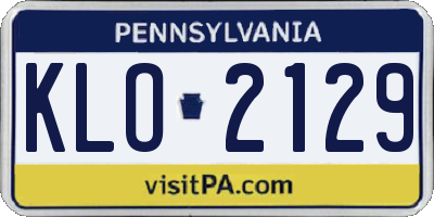 PA license plate KLO2129