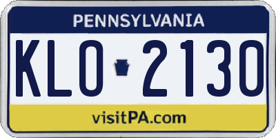 PA license plate KLO2130
