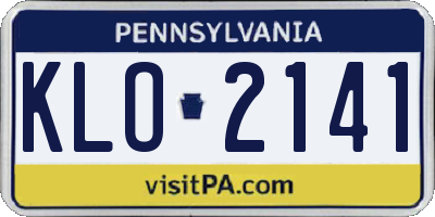 PA license plate KLO2141