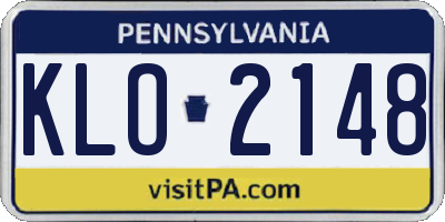 PA license plate KLO2148