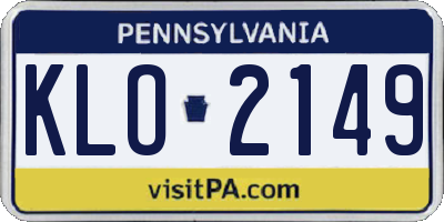 PA license plate KLO2149
