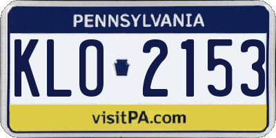 PA license plate KLO2153