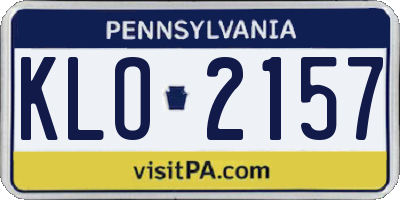 PA license plate KLO2157