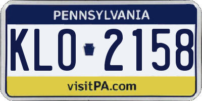 PA license plate KLO2158