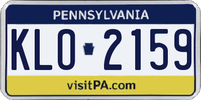PA license plate KLO2159