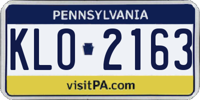 PA license plate KLO2163