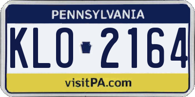 PA license plate KLO2164