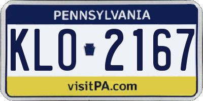 PA license plate KLO2167