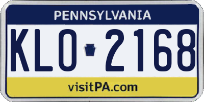 PA license plate KLO2168