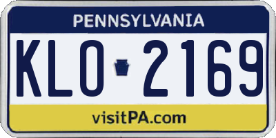 PA license plate KLO2169