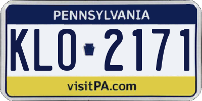 PA license plate KLO2171