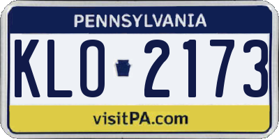 PA license plate KLO2173