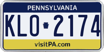 PA license plate KLO2174