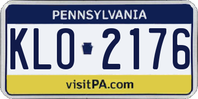 PA license plate KLO2176