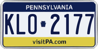 PA license plate KLO2177