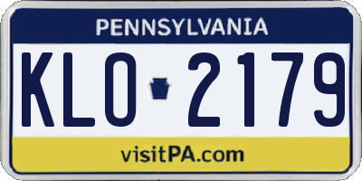 PA license plate KLO2179
