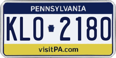 PA license plate KLO2180