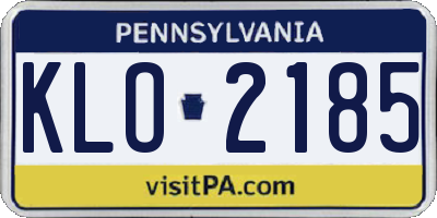 PA license plate KLO2185