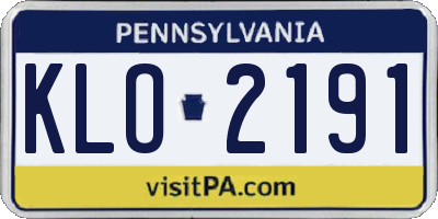 PA license plate KLO2191