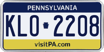 PA license plate KLO2208