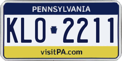 PA license plate KLO2211