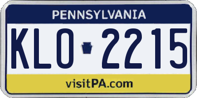 PA license plate KLO2215