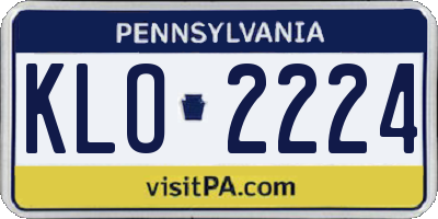 PA license plate KLO2224