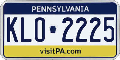 PA license plate KLO2225