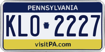 PA license plate KLO2227