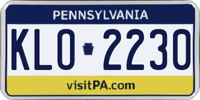 PA license plate KLO2230