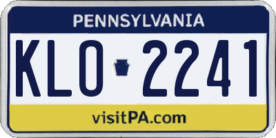 PA license plate KLO2241